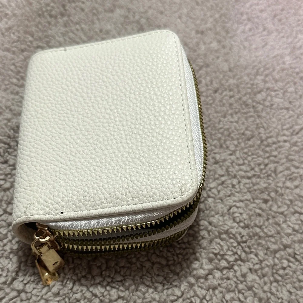 White Floral Initial Wallet